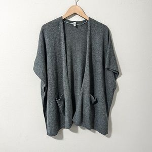Nordstrom Gray Cashmere Open Poncho/Cardigan Sweater One Size